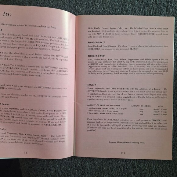 Osterizer Blender Spin Cook Book 8 10 Speeds Tips Recipes Care Cleaning Manual - Picture 8 of 8